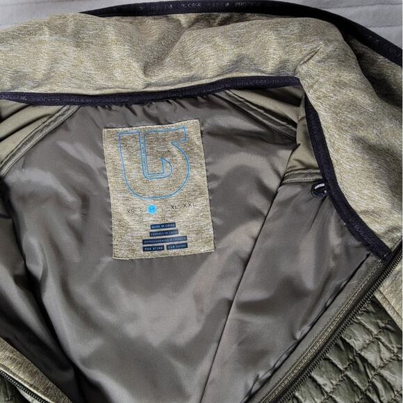 Burton Green Quilted Hooded Jacket Womens M Zip Front Outdoor Coat Gorpcore - Picture 8 of 12